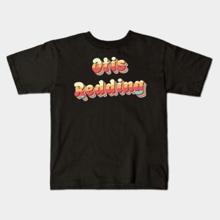 Otis Redding Retro Stacked Rainbow Faded Typography Kids T-Shirt